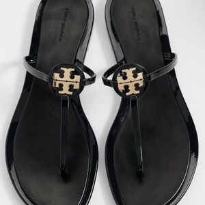 Tory Burch Black and Gold Sandals